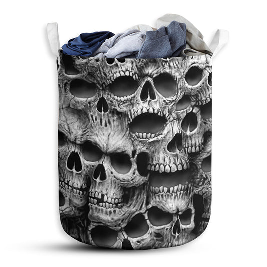 Small Size Skull No Fear No Pain Laundry Basket For Bathroom Bedroom Storage