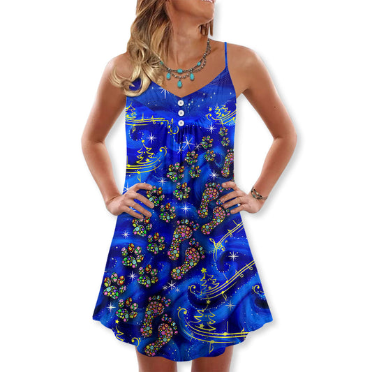 Christmas Never Walk Alone Theme – Women's Summer Sleeveless V-Neck Camisole Dress