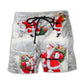 Christmas Santa Always With You Beach Shorts Pattern View For Warm Weather Holiday Outfits