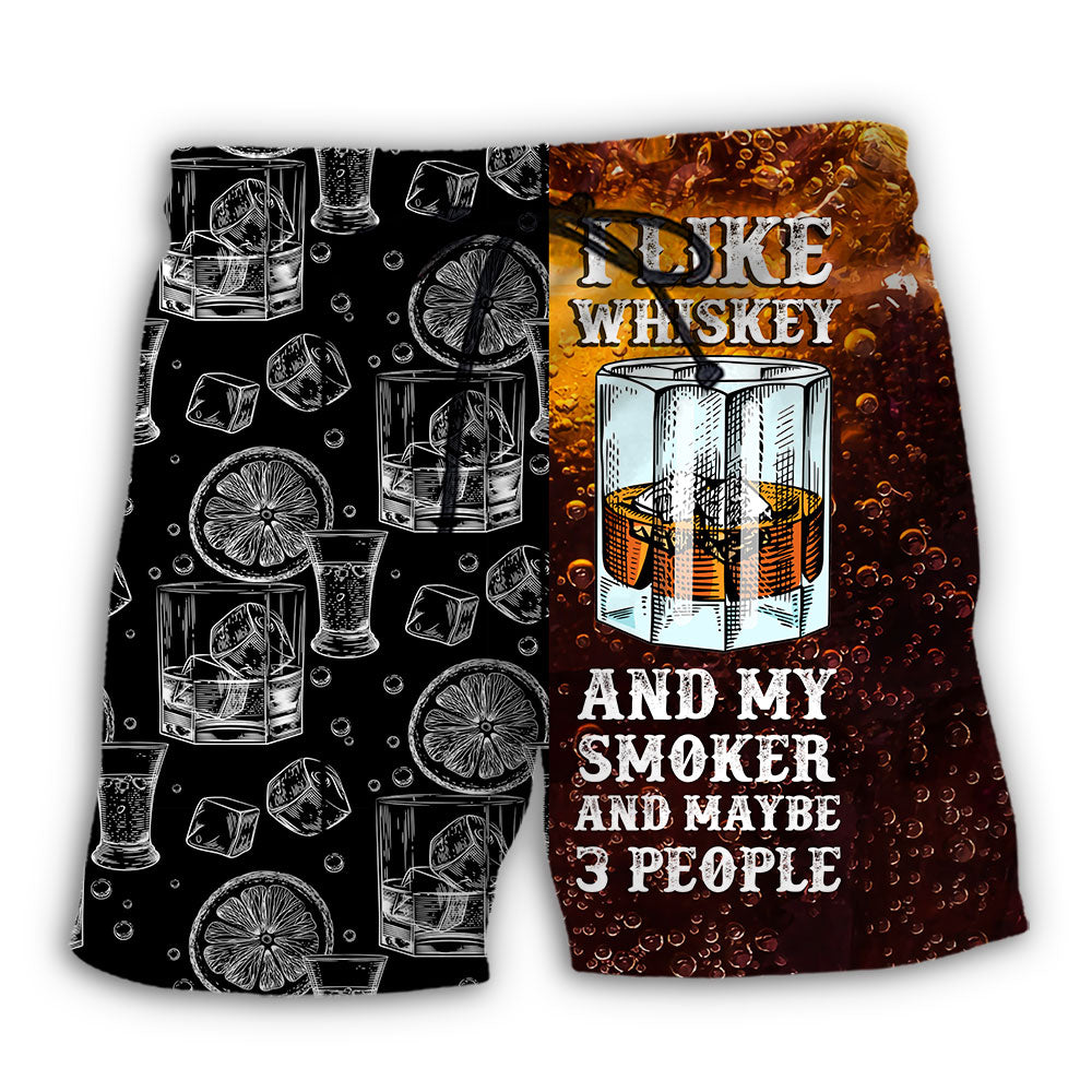 Whiskey Smoker Lover Beach Shorts Design Detail For Coastal Escapes And Daily Wear