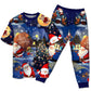 Santa And Christmas Gifts Short Sleeve Pajamas Set For Christmas Sleepwear And Family Lounging
