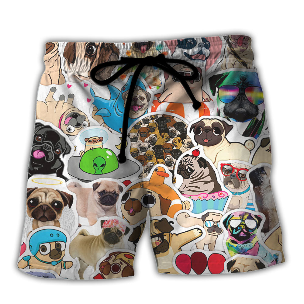 Pug Beach Shorts For Beach Days And Relaxed Casual Wear