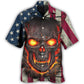 Patriotic Vintage Burning Skull Angry Hawaiian Shirt For Holiday Gatherings, Coastal Trips, And Proud Seasonal Style