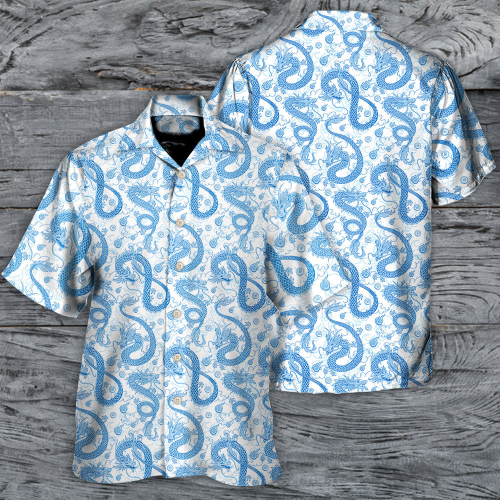 Fantasy Role Dragon Hawaiian Shirt For Summer Vacation, Beach Travel, And Casual Wear