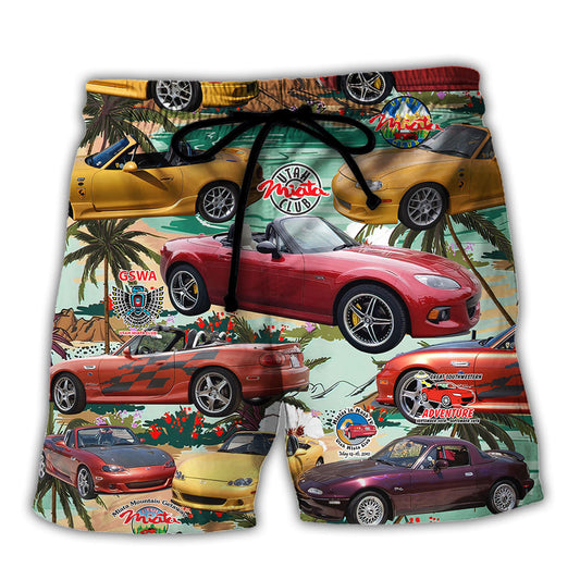 Summer Tropical Island Car Beach Shorts For Beach Days And Comfortable Daily Use