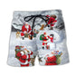 Christmas Santa In Snowy Mountain Beach Shorts For Festive Vacation And Holiday Travel