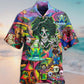 Bohemian Skull Alien Hawaiian Shirt Design View For Casual Summer Styling