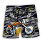 Beer Motorcycles Humor Quote Beach Shorts Pattern View For Beach Days And Outdoor Parties
