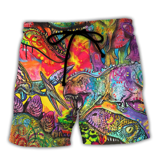Dinosaur Wonderful World Nature Theme Beach Shorts For Pet Lover Outdoor Comfort