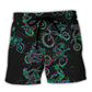 Motorcycle Lover Neon Light Style Beach Shorts For Vehicle Lover Vacation Wear