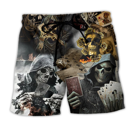 Skull Casino Video Gaming Beach Shorts For Oceanfront Escapes And Leisure And Relaxation