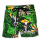 Cow Dancing Playful Tropical Style Beach Shorts For Tropical Vacation Wear
