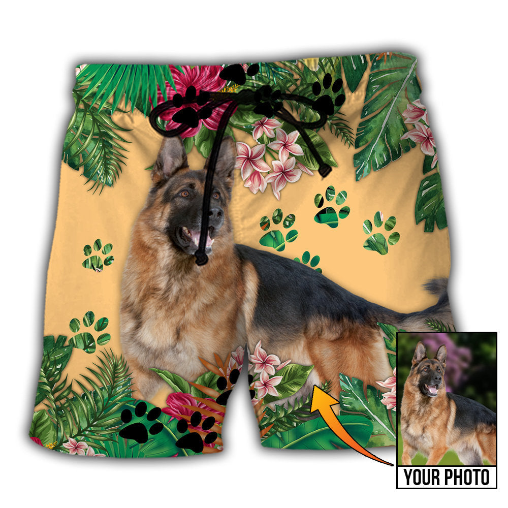 German Shepherd Lovely Dog Personalized Photo Beach Shorts For Sunny Holidays And Comfortable Daily Styling
