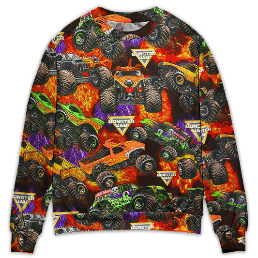 Monster Truck Packed Power Sweater For Road Trips Weekend Gatherings And Thoughtful Gift Giving