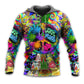 Hippie Alien Frog Peace Love Hoodie For Relaxed Streetwear Outdoor Gatherings And Travel