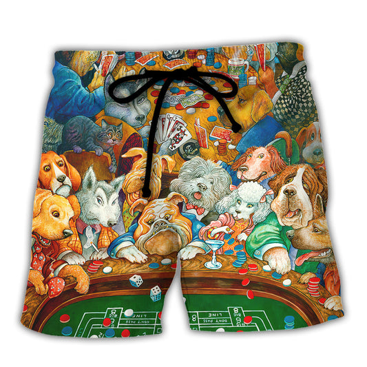 Casino Dog Poker Beach Shorts For Beach Days And Everyday Comfort