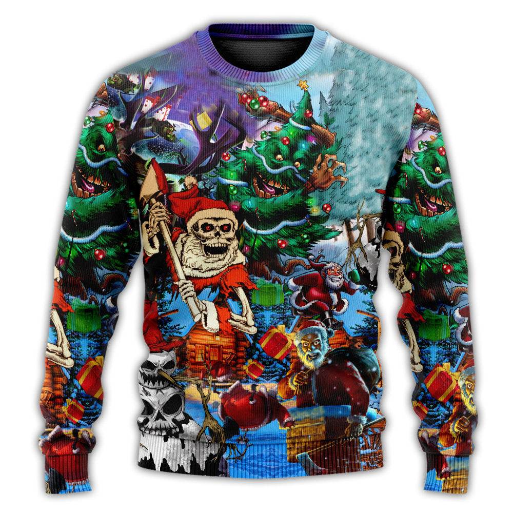 Christmas Skull Holiday Dark Sweater For Winter Parties Seasonal Adventures And Relaxed Everyday Styling