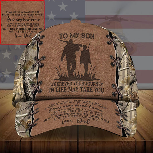 To My Son Hunting Camo Classic Cap For Everyday Wear Vacations And Seasonal Activities