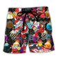 Christmas Santa Guitar Music Merry Xmas Beach Shorts For Seasonal Summer Travel