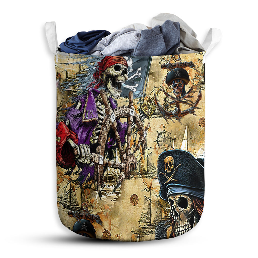 Small Size Skull Amazing Pirate Hunting Laundry Basket For Bathroom Bedroom Storage