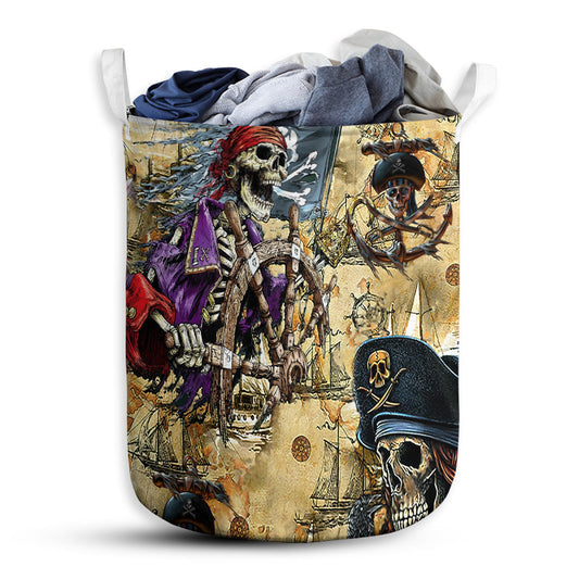 Small Size Skull Amazing Pirate Hunting Laundry Basket For Bathroom Bedroom Storage