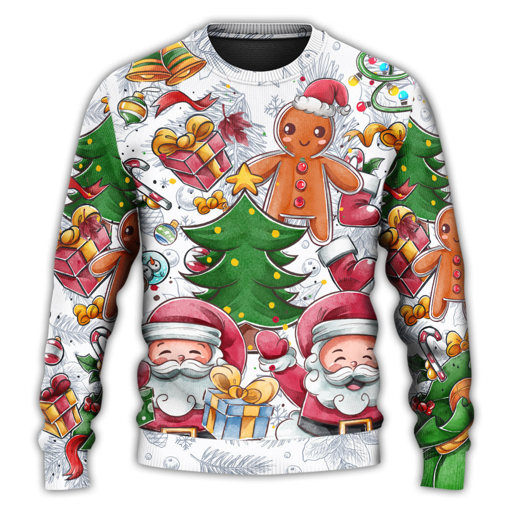 Christmas Santa Cutie Snowman Gingerbread Sweater For Holiday Travel Winter Outings And Cheerful Gift Giving