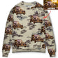 Vintage Car Tropical Island Palm Trees Sweater For Garage Gatherings Road Adventures And Creative Gifts