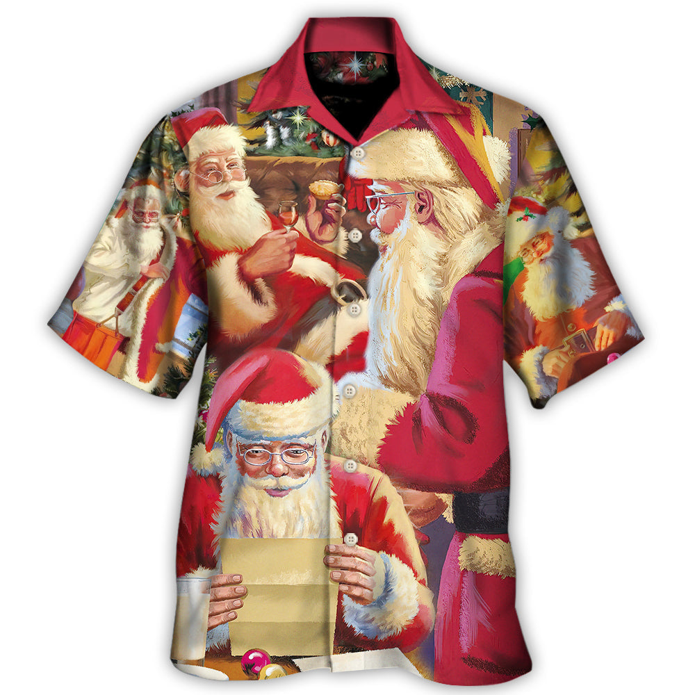 Christmas Santa Story Joyful Hawaiian Shirt Artwork Detail For Tropical Trips And Casual Outings