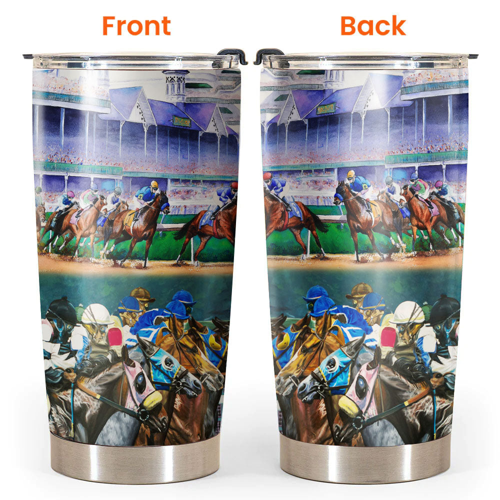 Horse Racing Vibe 20 Oz Tumbler For Coffee Travel And Daily Drinks