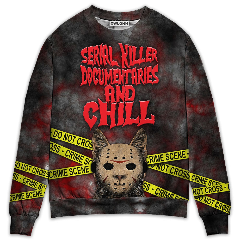 Cat Serial Killer Documentaries And Chill Sweater For Animal Inspired Style Events And Comfortable Daily Wear