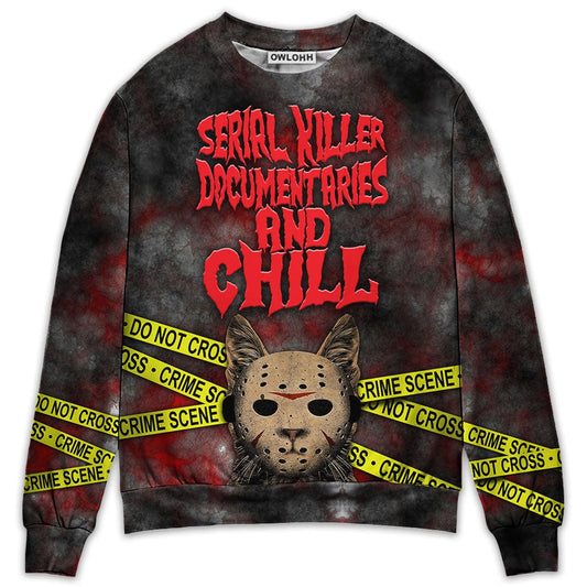 Cat Serial Killer Documentaries And Chill Sweater For Animal Inspired Style Events And Comfortable Daily Wear