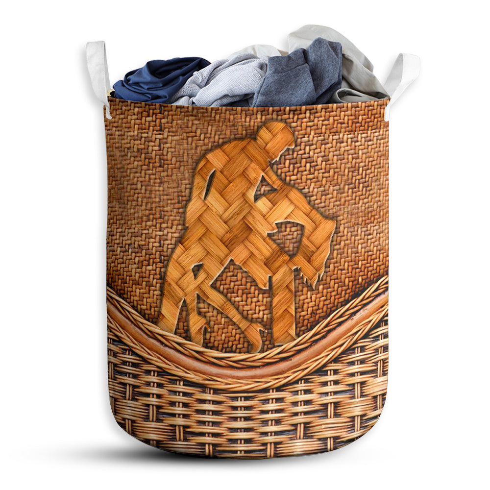 Small Size Bachata Dance Rattan Texture Laundry Basket For Bathroom Bedroom Storage
