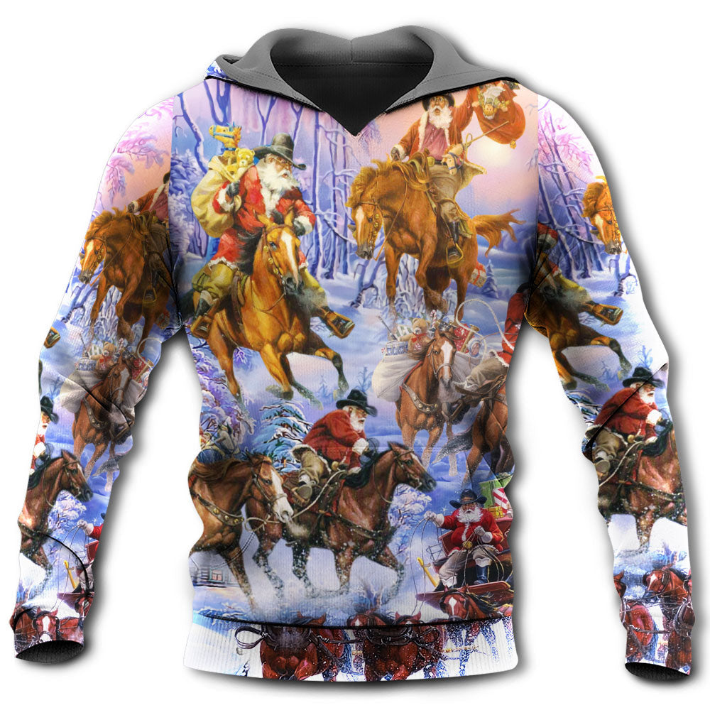 Christmas Santa Horse Holiday Cheer Hoodie For Festive Days Casual Adventures And Thoughtful Seasonal Gifting