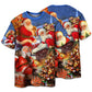 Rooftop Santa Holiday Short Sleeve Pajamas Set For Christmas Mornings And Relaxed Lounging
