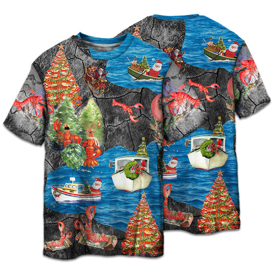 Lobster Couple Christmas Holiday Short Sleeve Pajamas Set For Winter Nights And Thoughtful Gifting