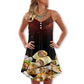 Burritos Fast Food Delight V-Neck Sleeveless Cami Dress For Festivals Picnics And Comfortable Seasonal Styling