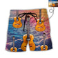 Guitar Love Forever Various Style Personalized Photo Beach Shorts Pattern View For Coastal Holidays And Casual Activities