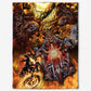 Skull Motorcycle Racing Fast Fire Flannel Blanket For Cozy Bedroom Sofa Decor