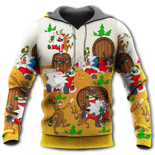 Christmas Santa Beer Cheerful Hoodie For Festive Family Moments Winter Wear And Holiday Gift Ideas