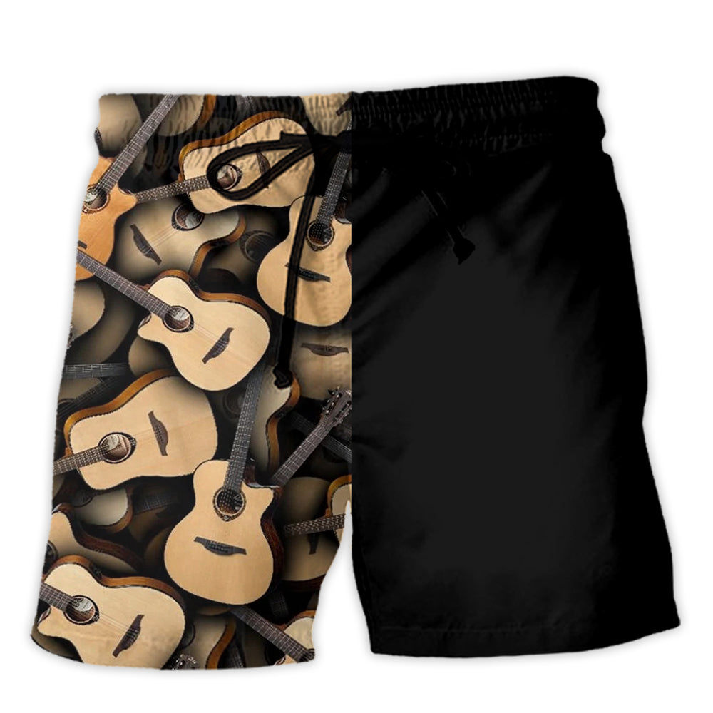 Guitar And Boat Chill Vibes Beach Shorts For Musicians And Outdoor Comfort