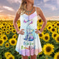 Elephant Loves V-Neck Sleeveless Cami Dress For Animal Lovers And Casual Summer Wear