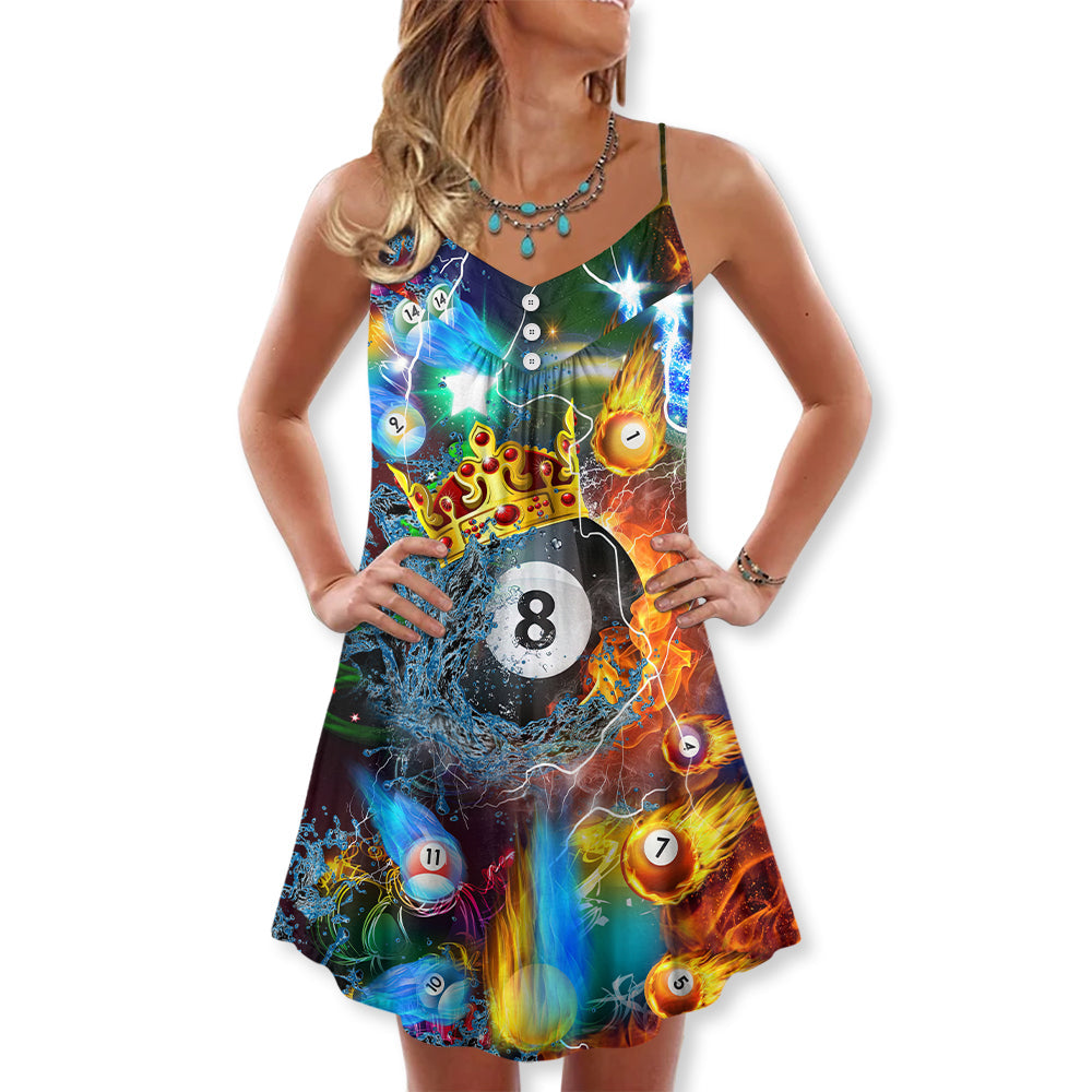 Christmas Billiard Fire Merry V-Neck Sleeveless Cami Dress For Festive Events And Casual Summer Styling