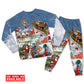 Santa Sleigh Holiday Greeting Long Sleeve Pajamas Set For Holiday Bedtime And Cozy Home Wear