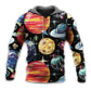 Black Planet Cosmic Hoodie For Comfortable Daily Outfits Holidays And Casual Wear