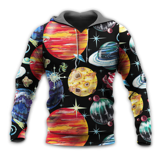 Black Planet Cosmic Hoodie For Comfortable Daily Outfits Holidays And Casual Wear