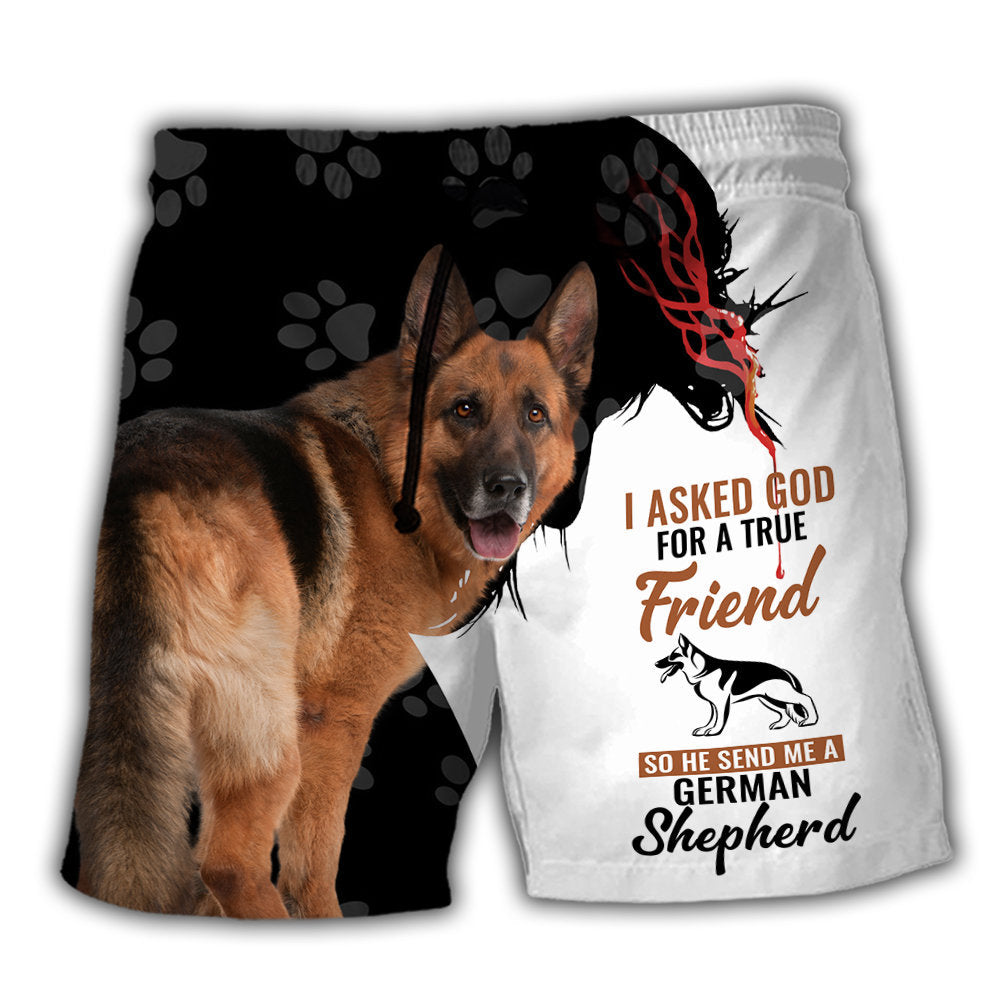 German Shepherd Cool Dog Design Various Beach Shorts Print Detail For Beach Activities And Vacation Wear