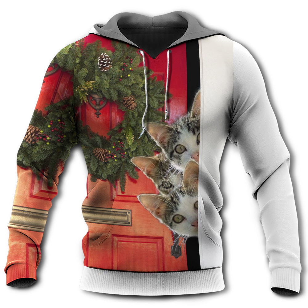 Christmas Cat Holiday Anticipation Hoodie For Festive Celebrations Seasonal Trips And Relaxed Winter Wear
