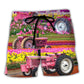 Landscape Tractor Beach Shorts For Summer Vacations And Travel Ready Comfort