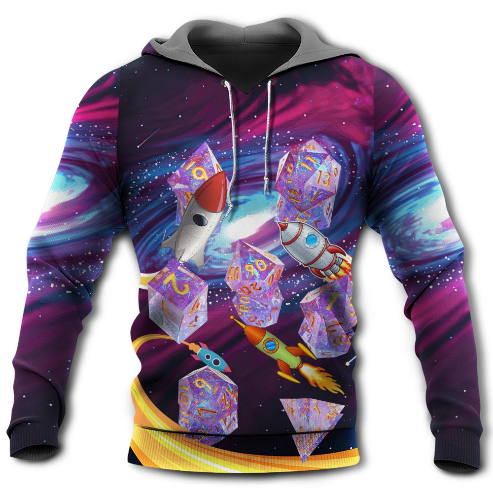 Galaxy Dice Space Adventure Theme Hoodie For Imaginative Art Fans Seasonal Events And Relaxed Style