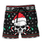Christmas Skull Santa Hat Candy Beach Shorts For Outdoor Adventures And Thoughtful Seasonal Gifts